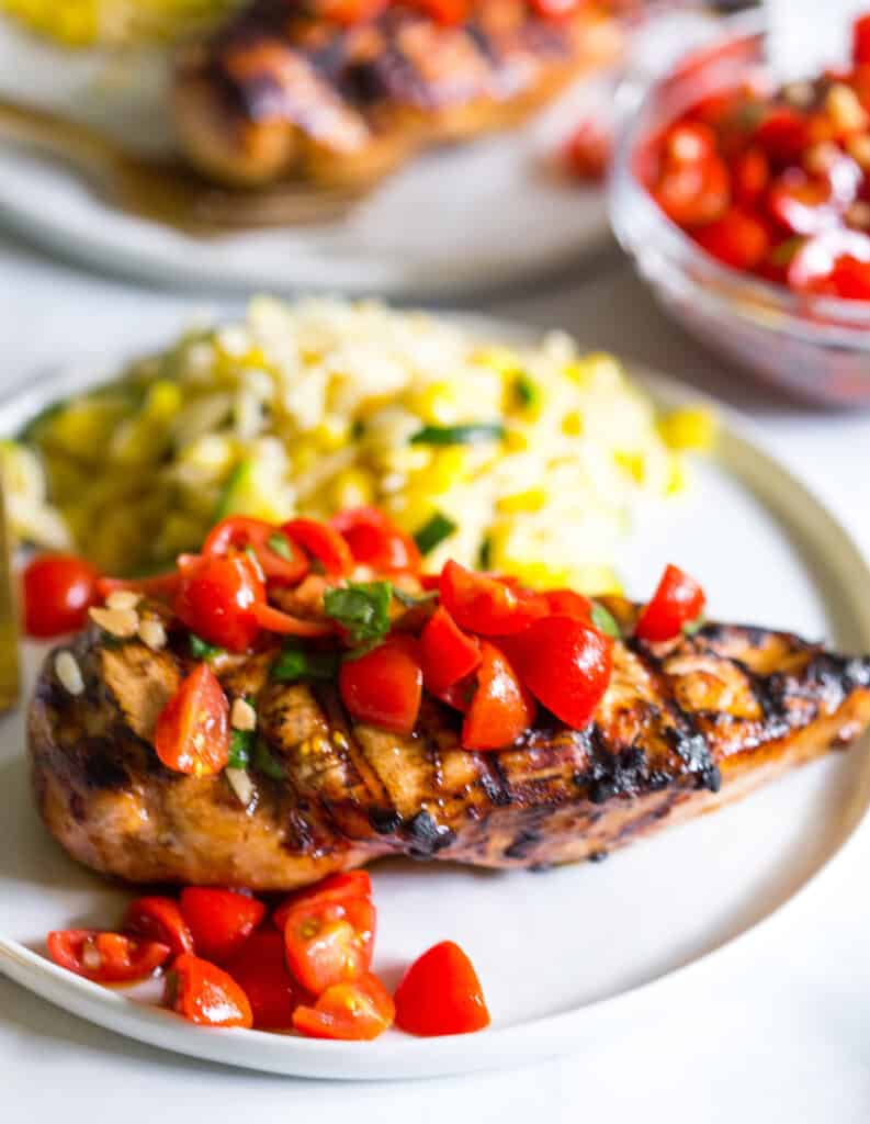 Grilled Bruschetta Chicken Greens Chocolate