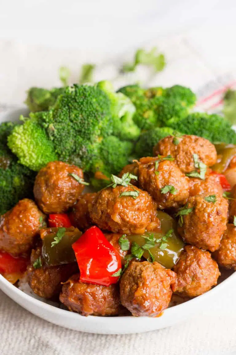 Slow Cooker Sweet and Sour Meatballs (Freezer Meal!)