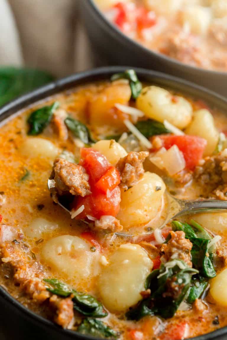 Italian Sausage Gnocchi Soup greens & chocolate