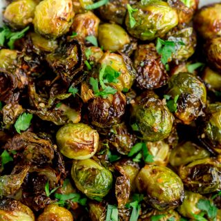Sweet and Spicy Air Fryer Brussels sprouts