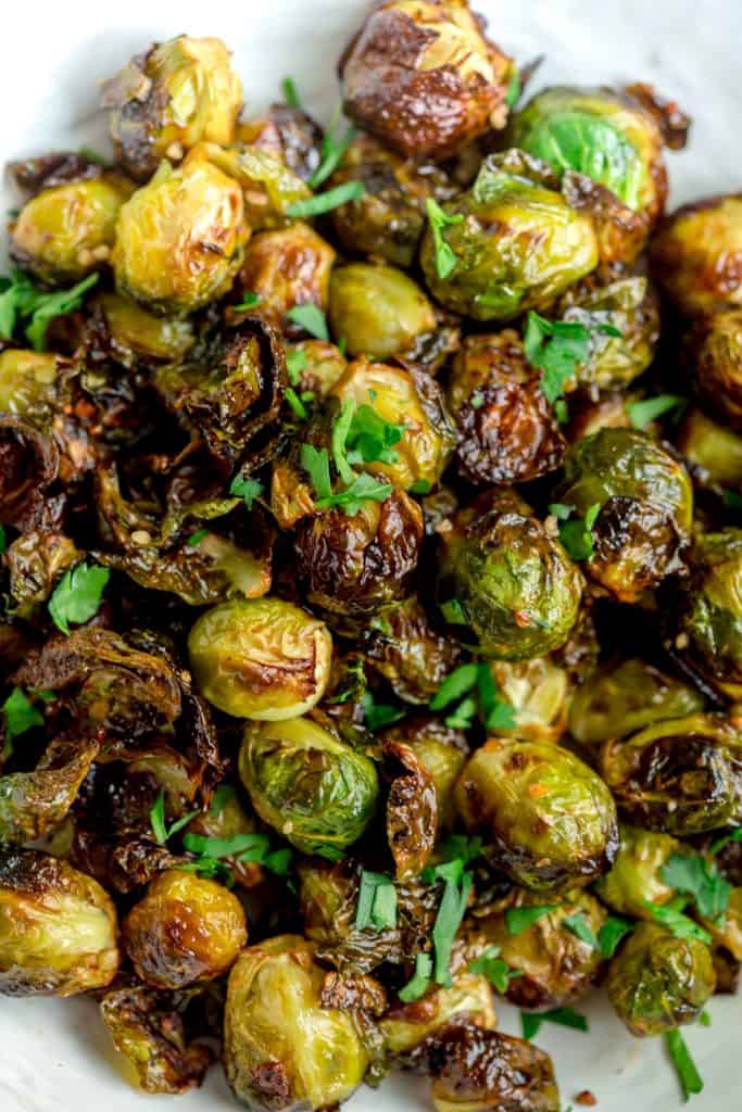 Sweet and Spicy Air Fryer Brussels Sprouts