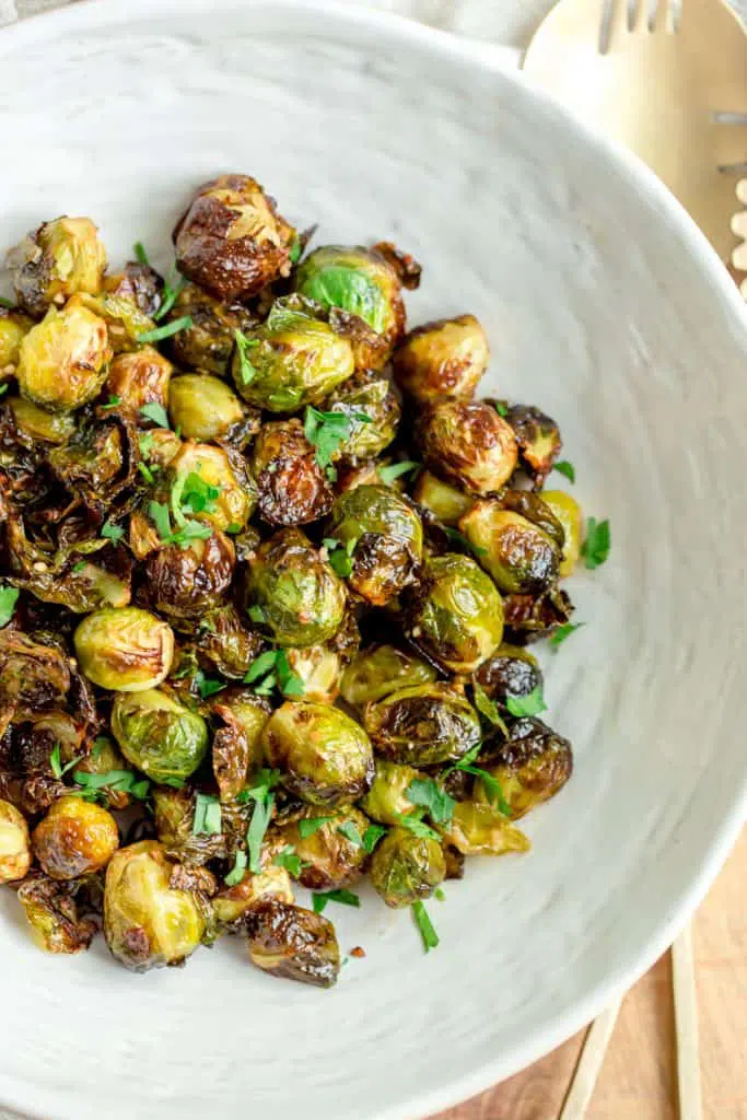 Sweet and Spicy Air Fryer Brussels Sprouts