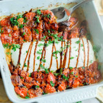 Baked Goat cheese Dip with Roasted Tomatoes