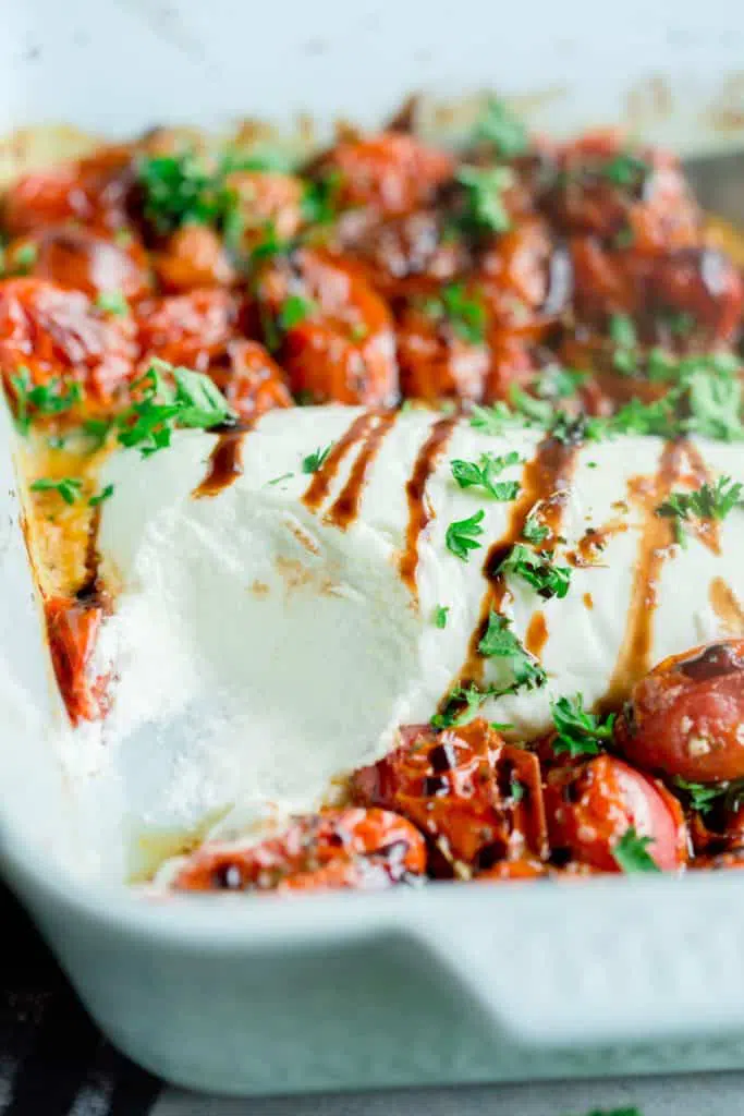 Baked Goat Cheese Dip with Roasted Tomatoes