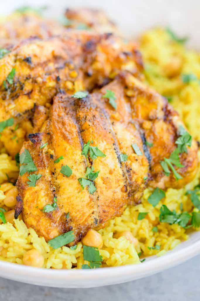 Grilled Curry Chicken with Turmeric Rice