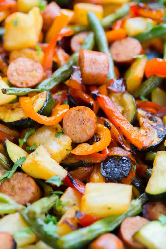 Grilled Hawaiian Sausage and Vegetables