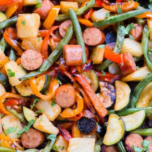 Grilled Hawaiian Sausage and Vegetables