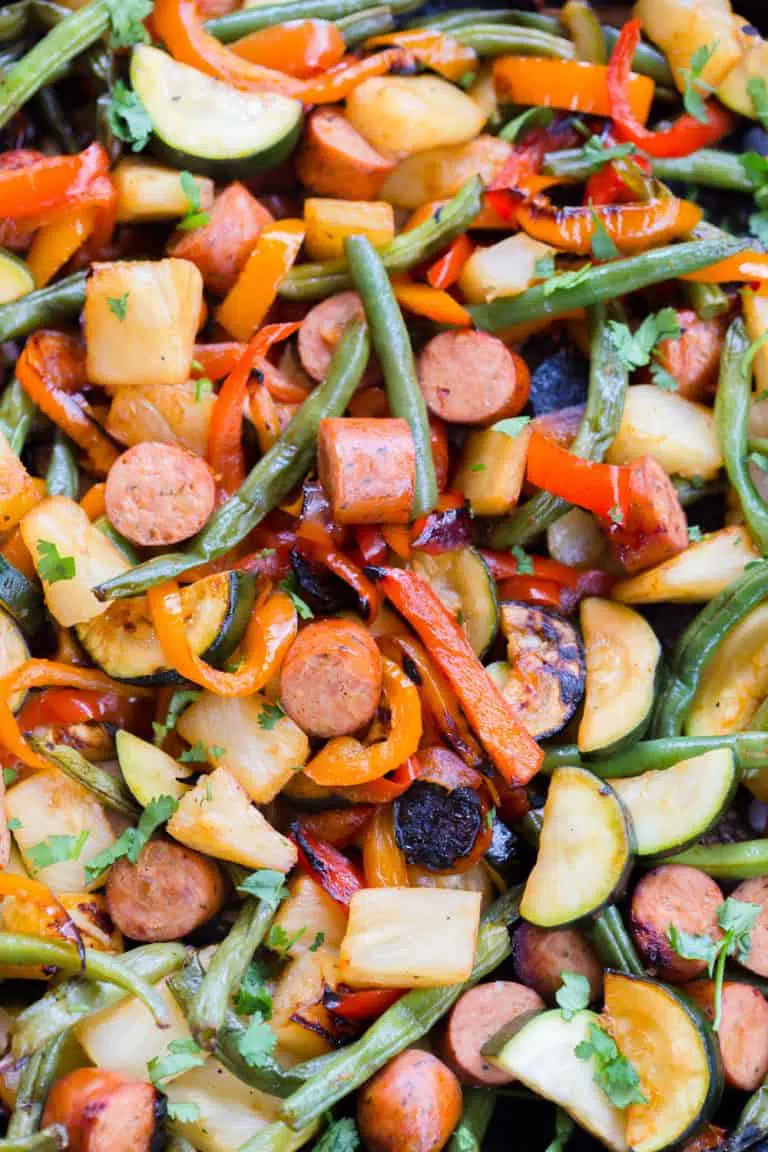 Grilled Hawaiian Sausage and Vegetables