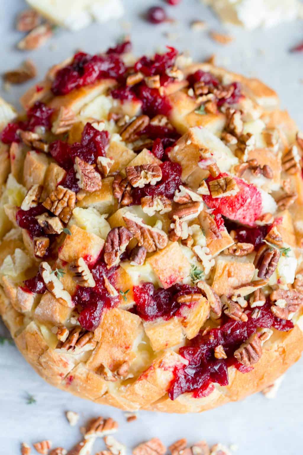 Cranberry Brie Pull Apart Bread | Greens & Chocolate