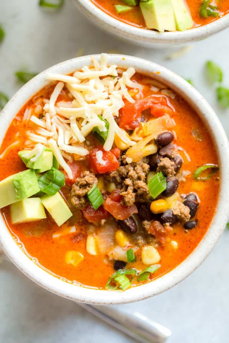 Creamy Beef Taco Soup