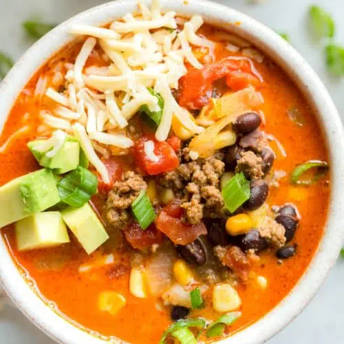 Creamy Beef Taco Soup