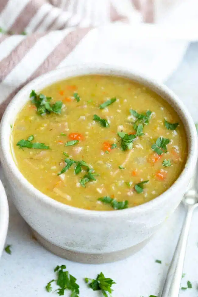 Healthy Slow Cooker Split Pea Soup • A Sweet Pea Chef