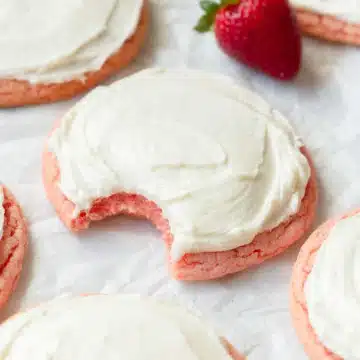 Strawberry Cookies with Cream Cheese Frosting