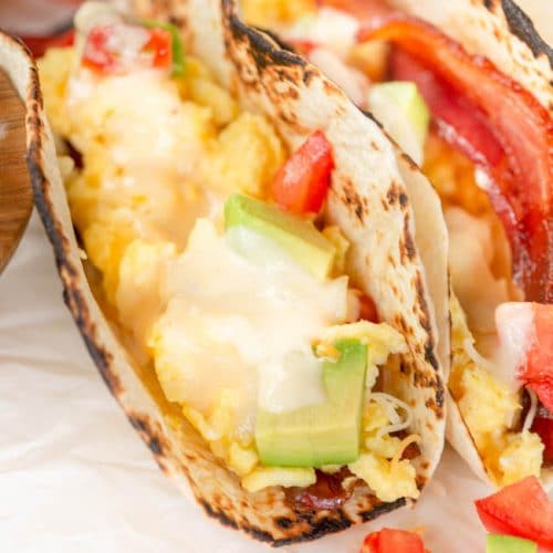 Green Chile Bacon Breakfast Tacos