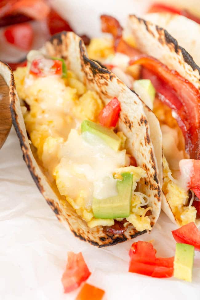 Green Chile Bacon Breakfast Tacos