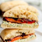Grilled Vegetable Sandwiches with Whipped Basil Goat Cheese