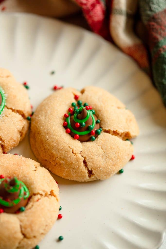 Christmas Tree Peanut Butter Blossoms