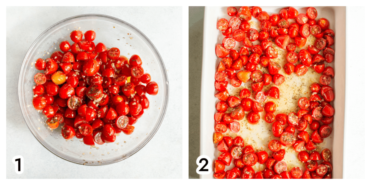 Step by step photos of making Roasted Tomato Pasta.