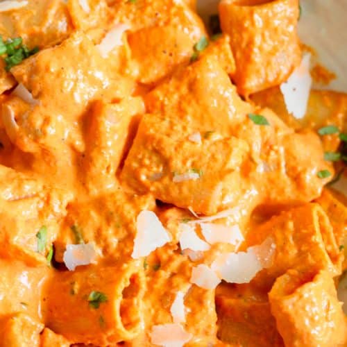 Roasted Red Pepper Goat Cheese Pasta