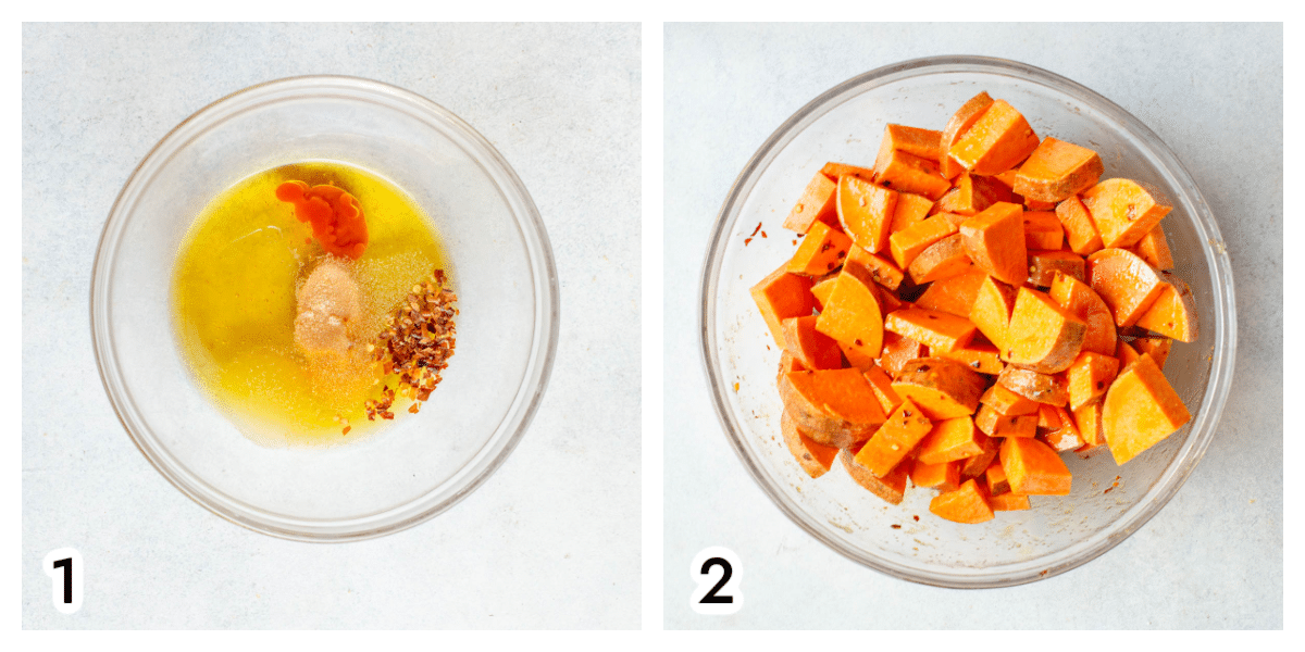 Step by Step instructions on how to make hot honey sweet potatoes