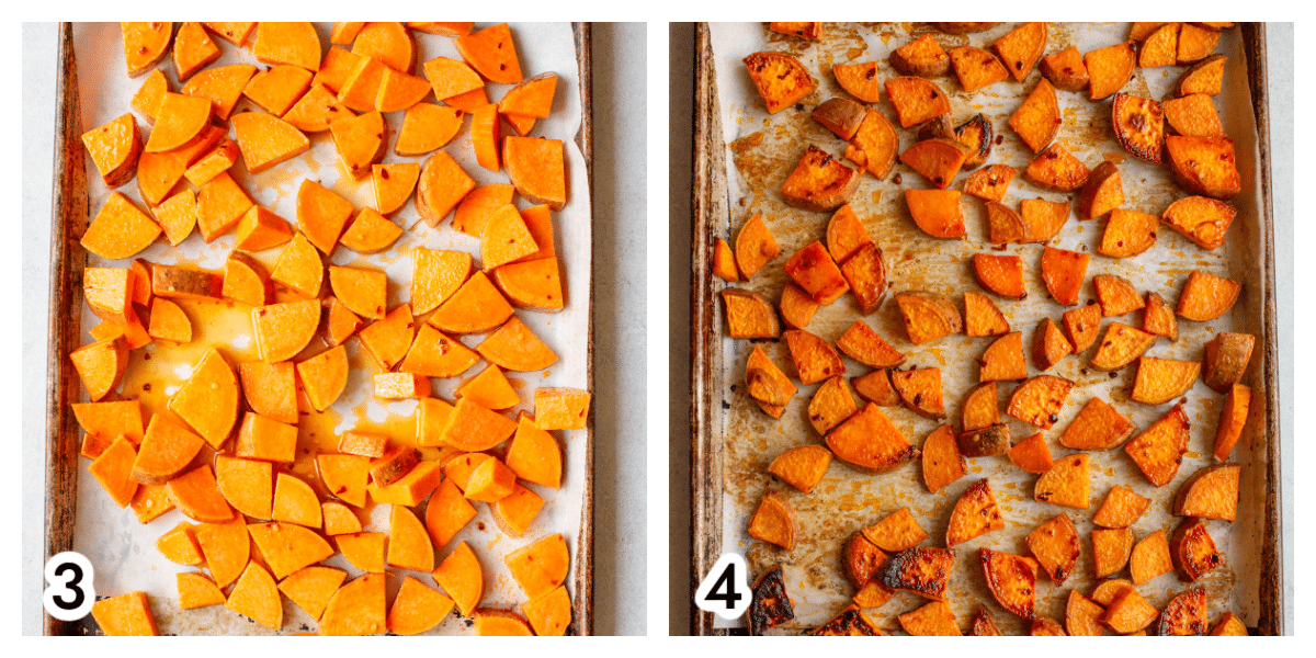 Step by step instructions on how to make hot honey sweet potatoes