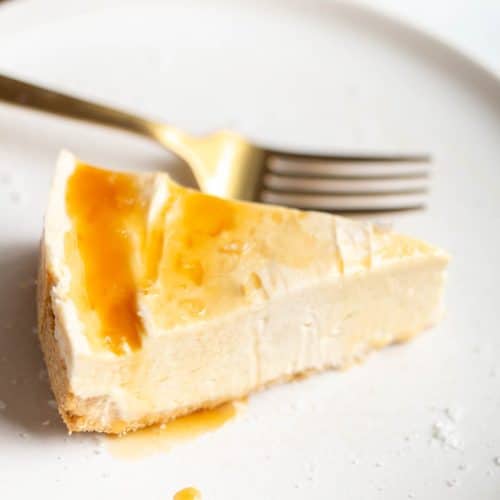 No Bake Salted Caramel Cheesecake