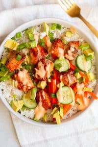 Air fryer Salmon Bowls