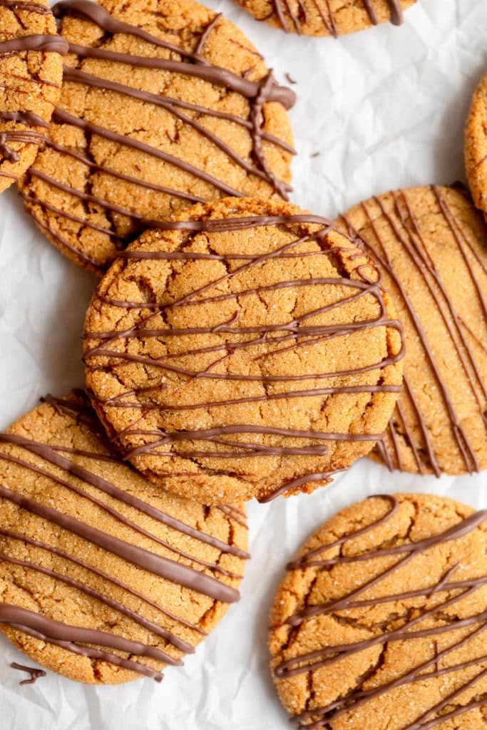 Chocolate Drizzled Ginger Cookies