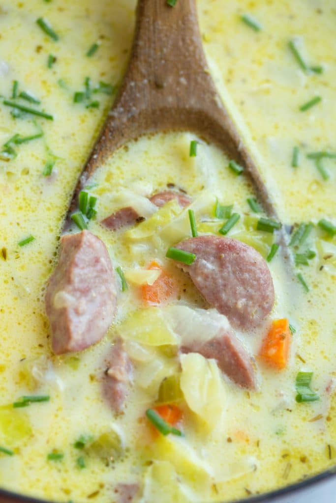 Creamy Kielbasa Cabbage Soup