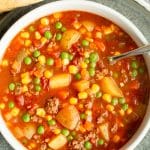 Slow Cooker Ground Beef and Vegetable Soup