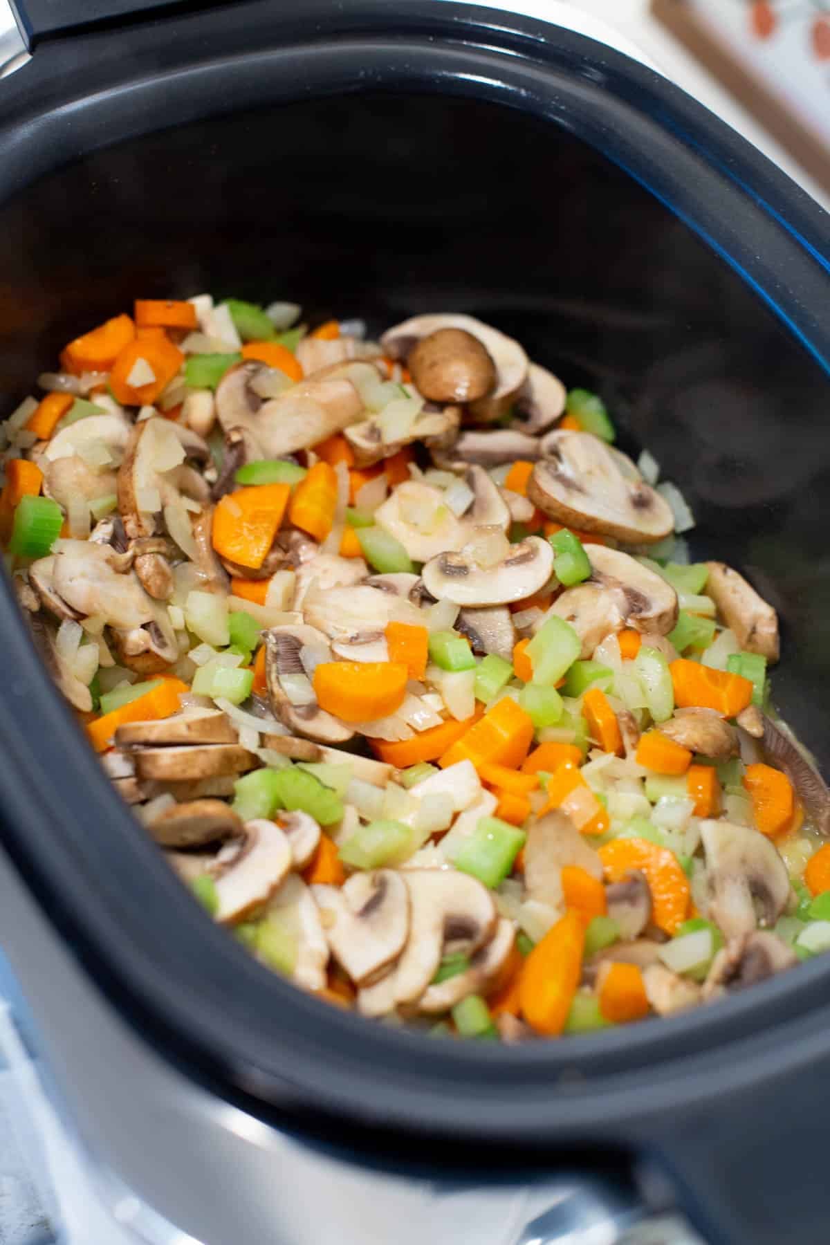 Crock Pot Chicken and Mushroom Wild Rice Soup process photo