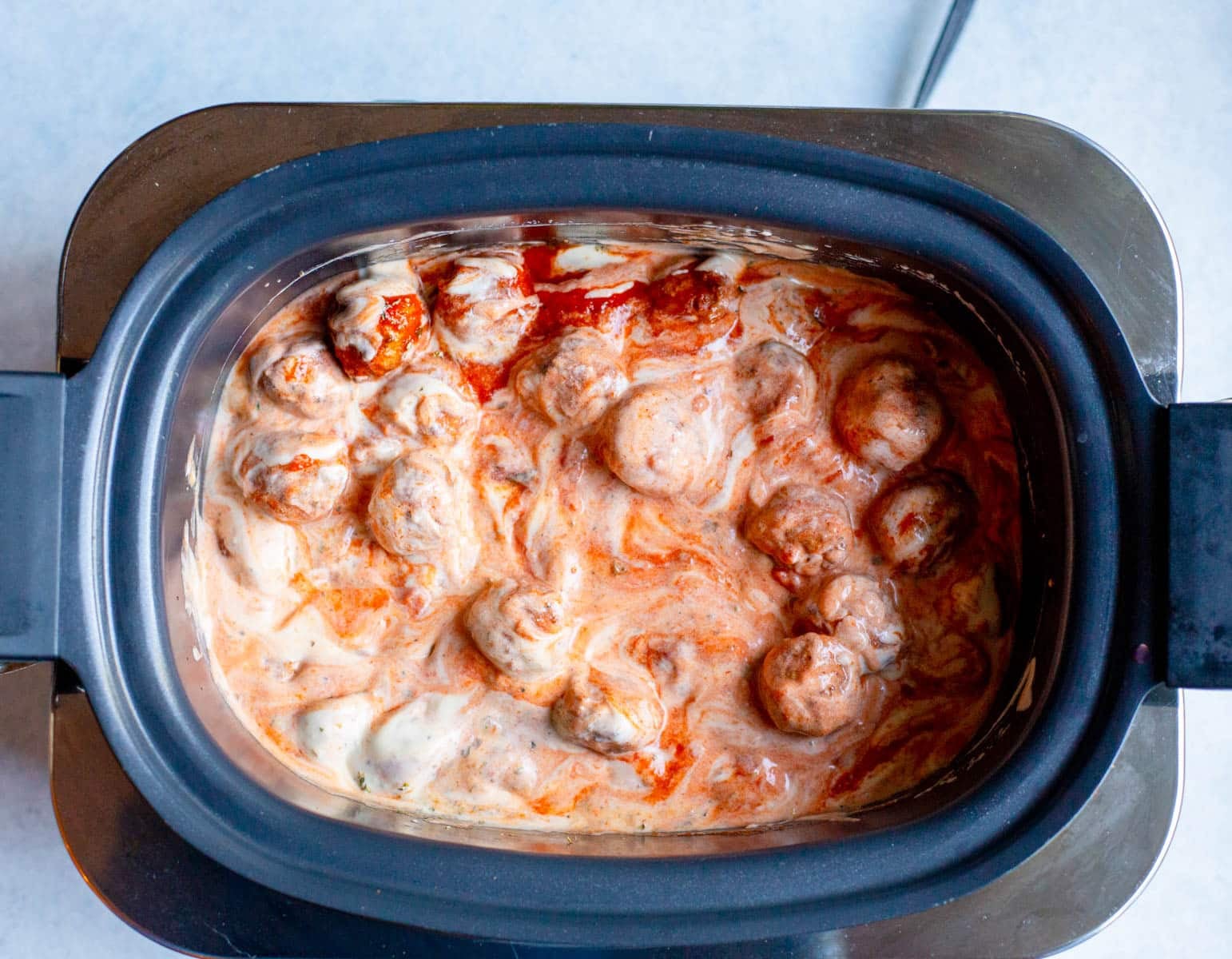 Crockpot Marinara Alfredo Meatballs step by step photo