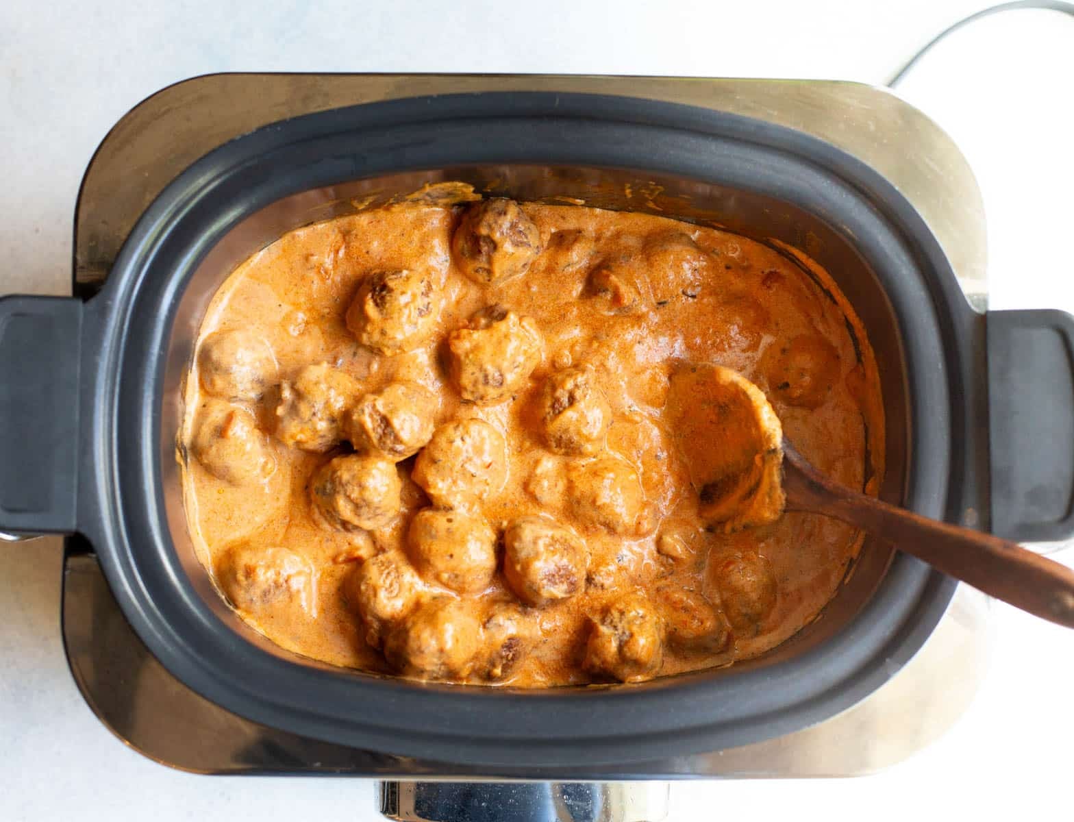 Crockpot Marinara Alfredo Meatballs step by step photo