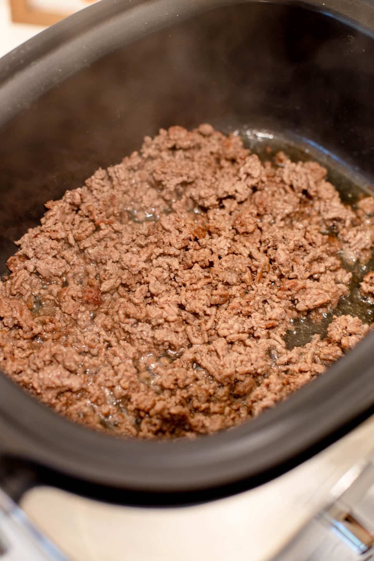 Slow Cooker Cheeseburger Soup process photo