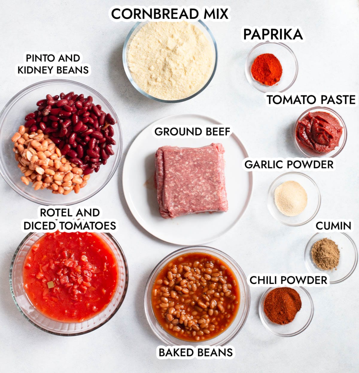 Ingredients in Slow Cooker Chili Cornbread Casserole