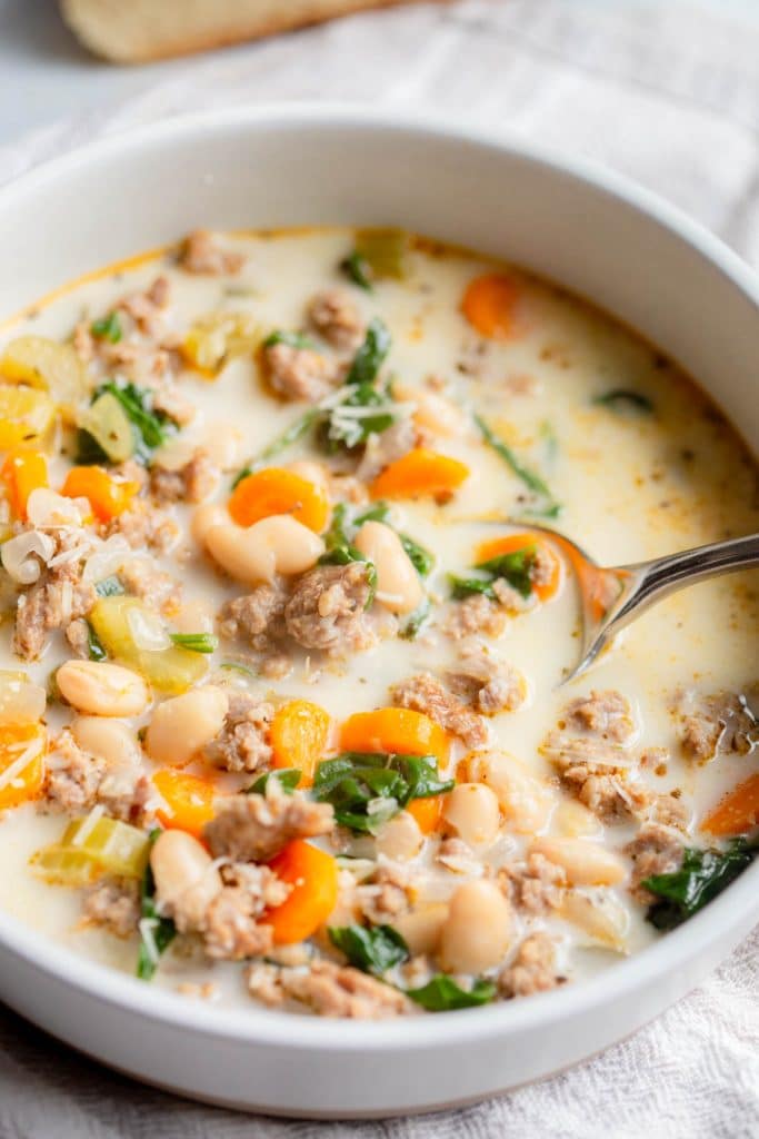 Slow Cooker White Bean Sausage Soup