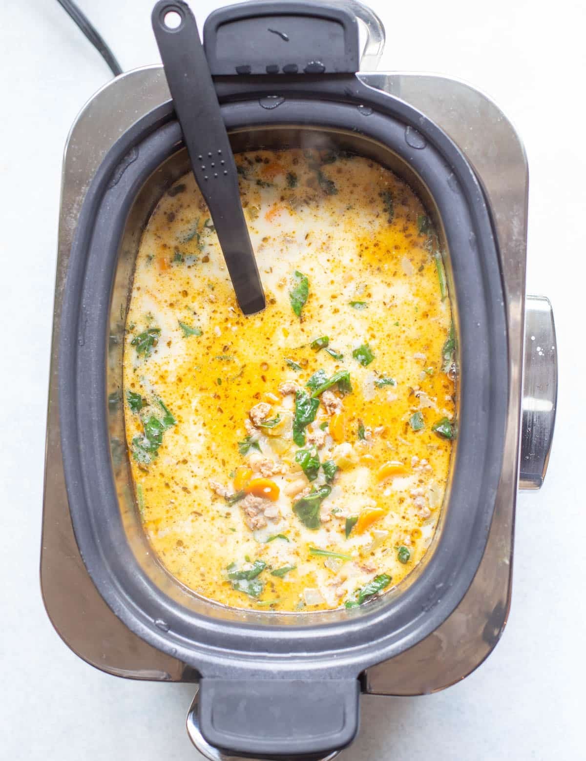 Slow Cooker White Bean Sausage Soup