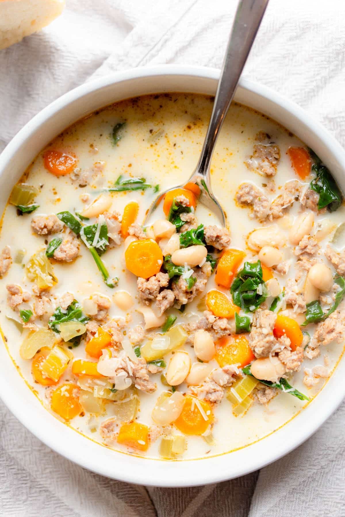 Slow Cooker White Bean Sausage Soup