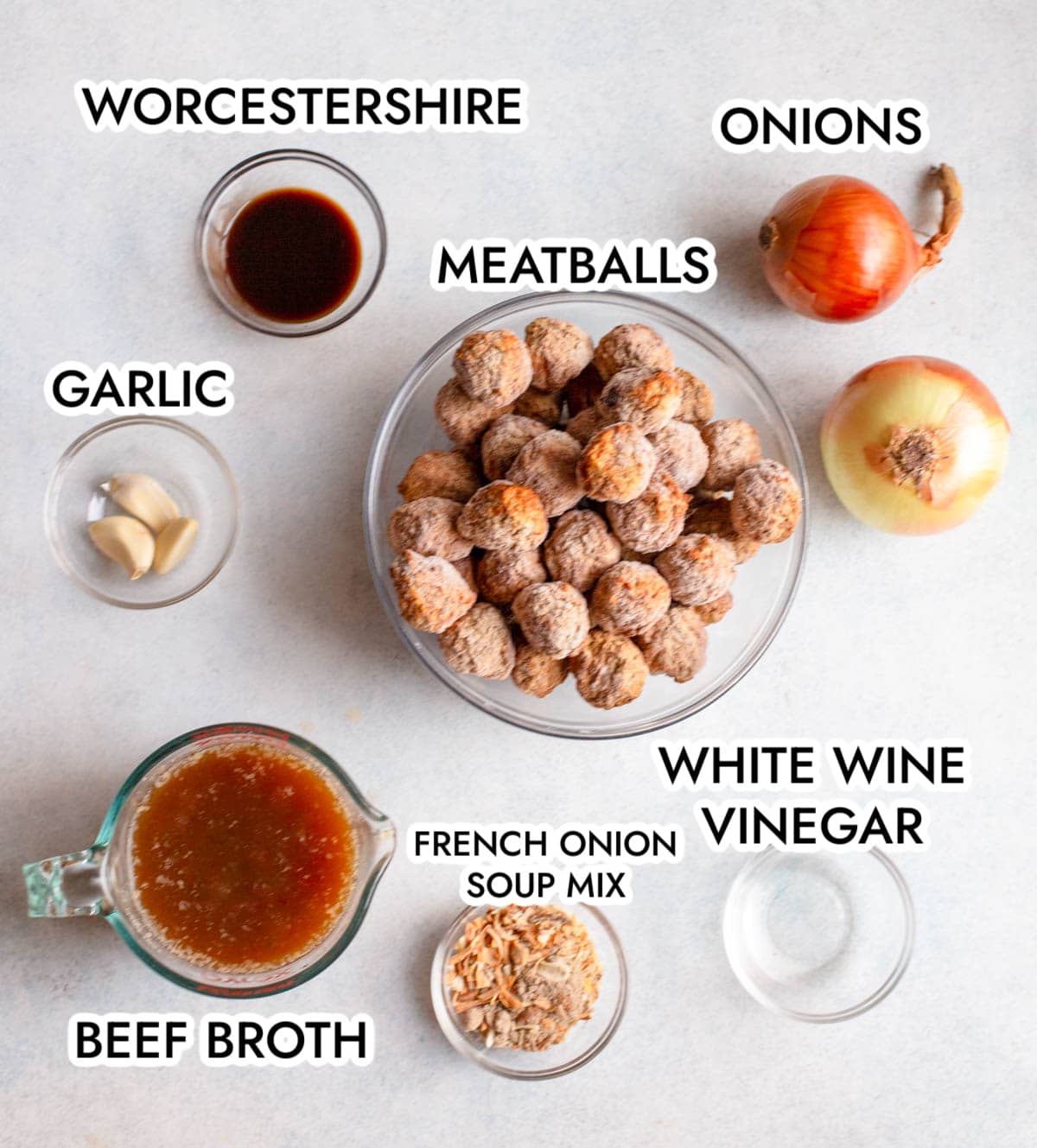 Ingredients in Slow Cooker French Onion Meatballs