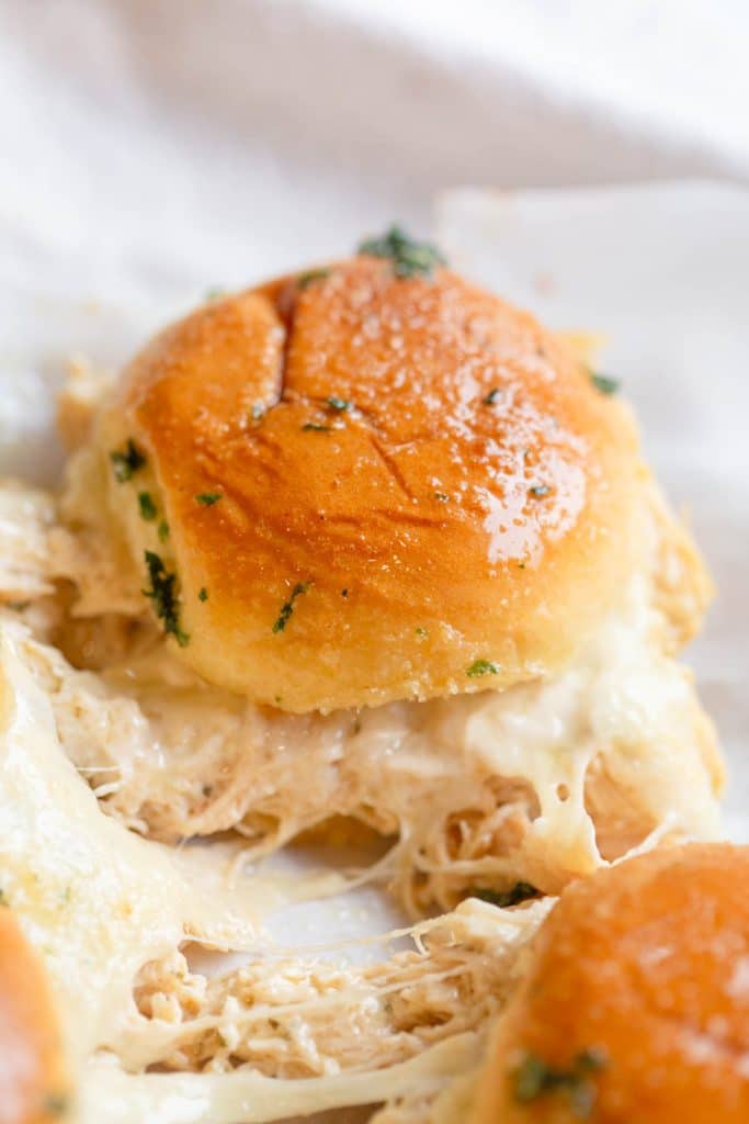 Slow Cooker Garlic Parmesan Chicken Sliders
