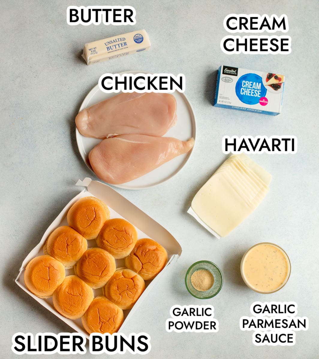 Slow Cooker Garlic Parmesan Chicken Sliders ingredients
