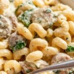 Slow Cooker Sausage Boursin Pasta