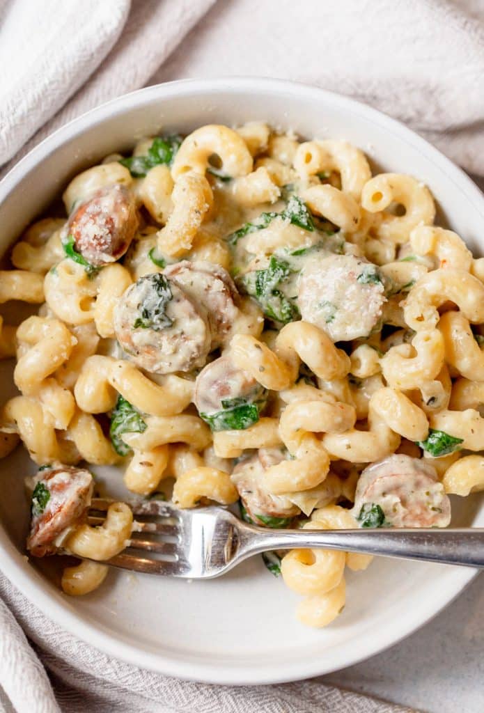 Slow Cooker Sausage Boursin Pasta